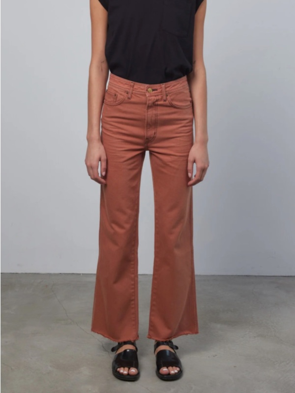 B SIDES ESHEL KICK FLARE UMBER JEANS DENIM womens